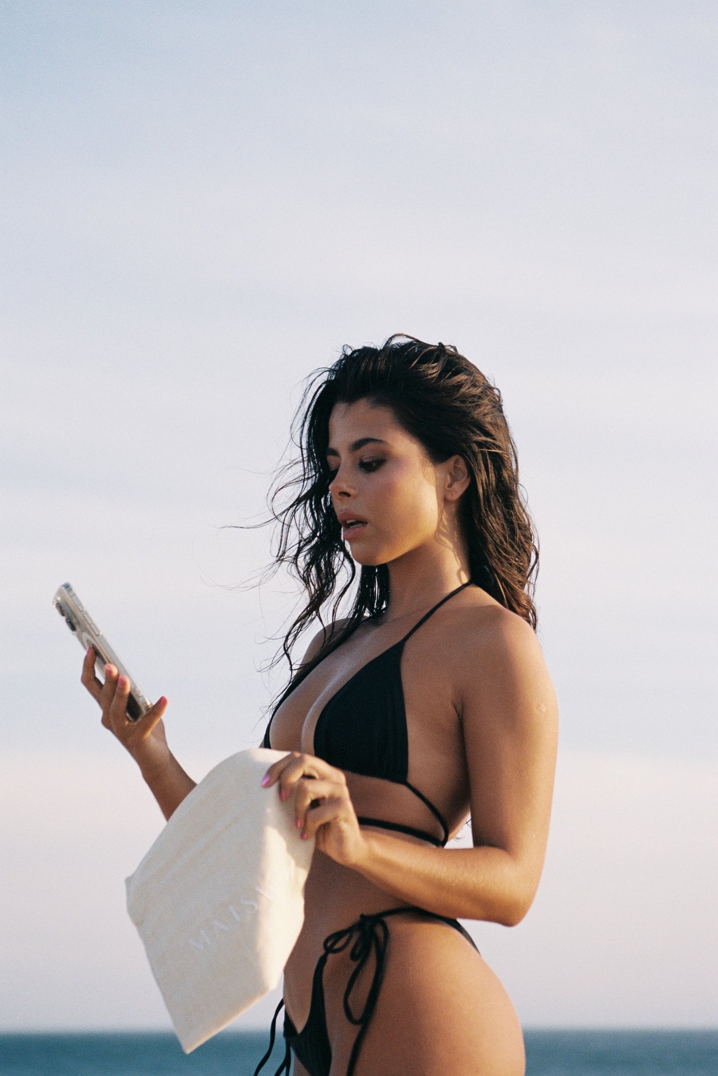 Menstrual Black Lace-Up Bikini Swim Bottom